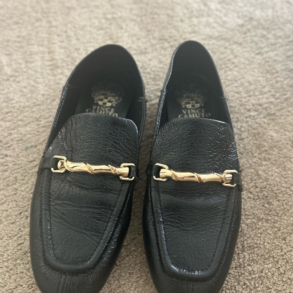Vince Camuto Black Leather Loafers for women